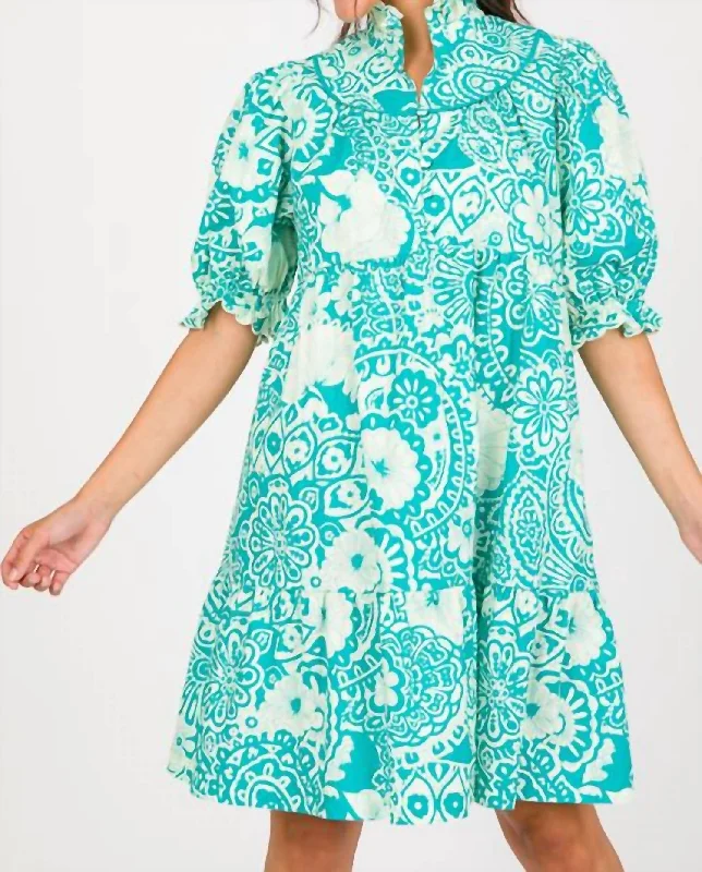 Hawaii Time Dress In Teal