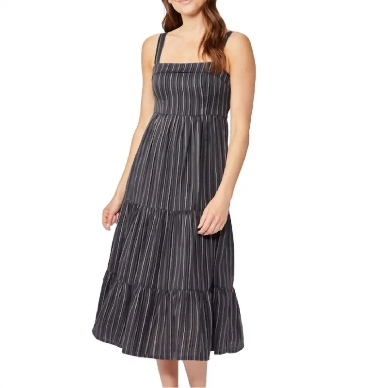 Santibel Dress In Black Stripe