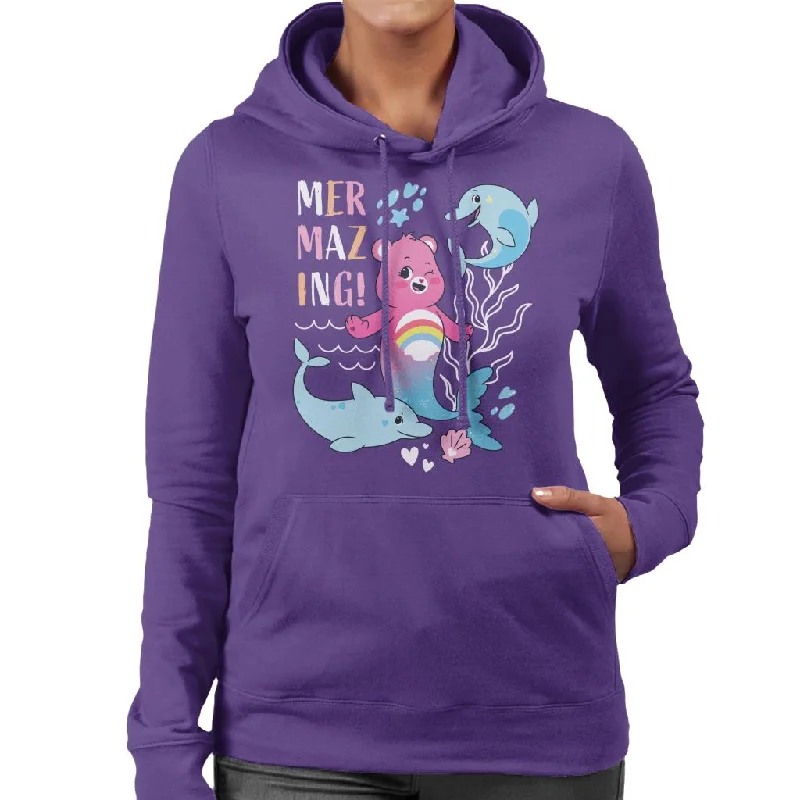 Care Bears Unlock The Magic Cheer Bear Mermazing Dolphins Women's Hooded Sweatshirt