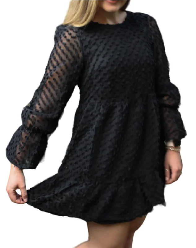 Long Sleeve Dress In Black