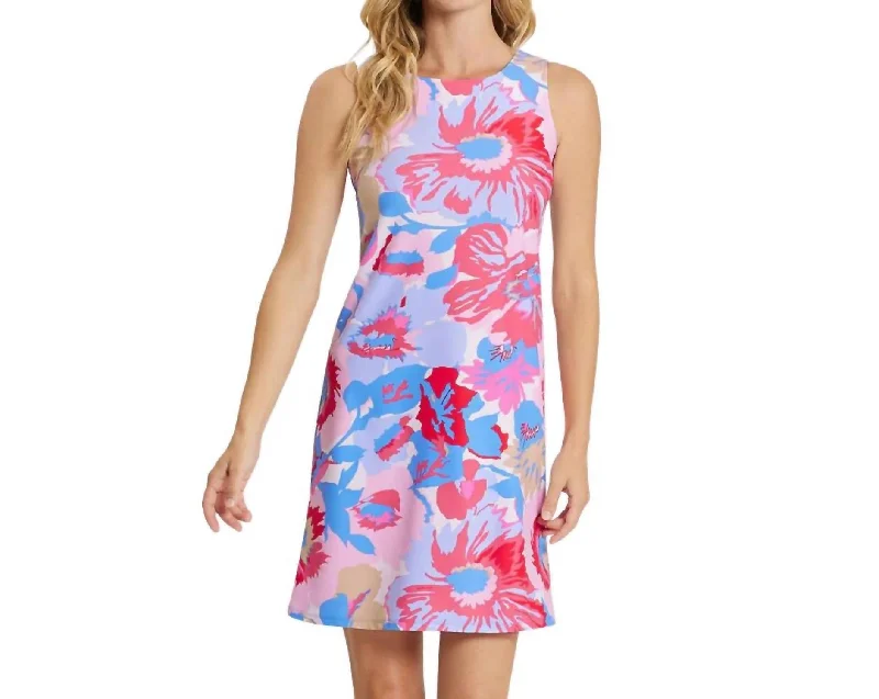 Beth Dress Wildflower In Periwinkle