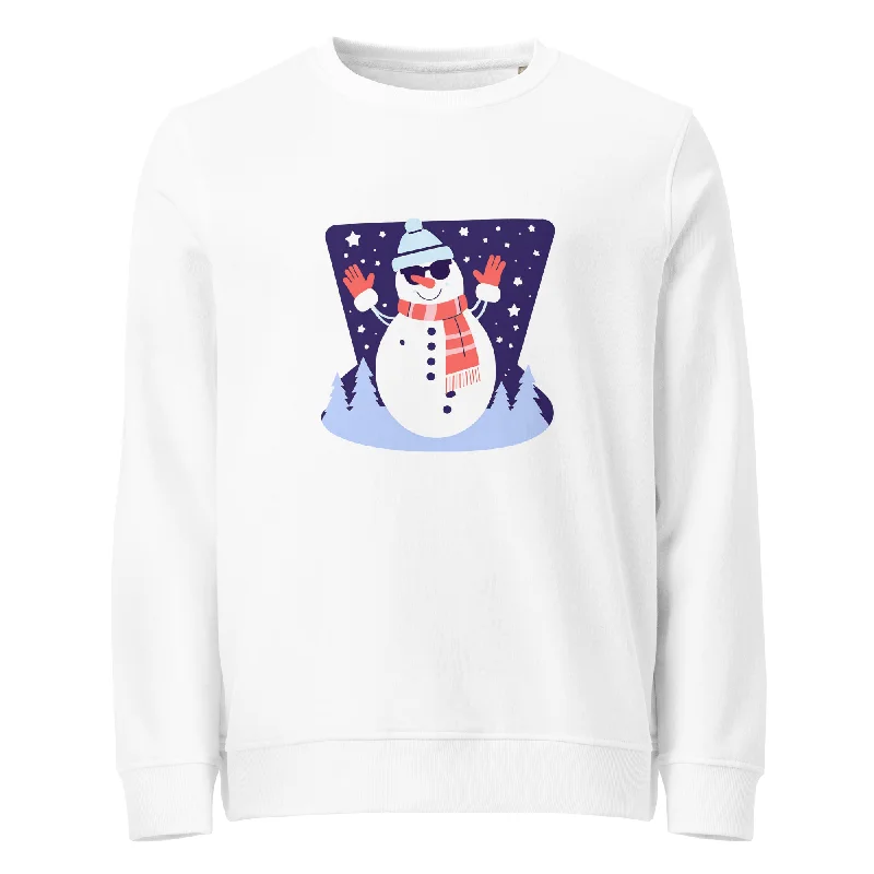 Cool Snowman Christmas Graphic Women Organic Sweatshirt