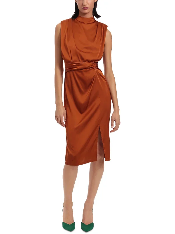 Womens Satin Sleeveless Cocktail and Party Dress