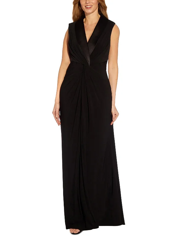 Womens Jersey Tuxedo Evening Dress