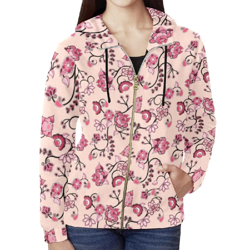 Floral Amour Full Zip Hoodie for Women