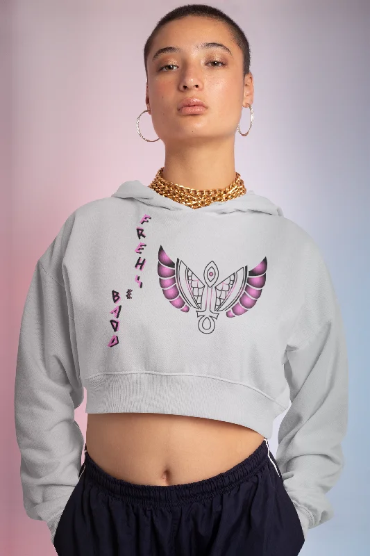 F & B SIDE BY SIDE CROP TOP HOODIE