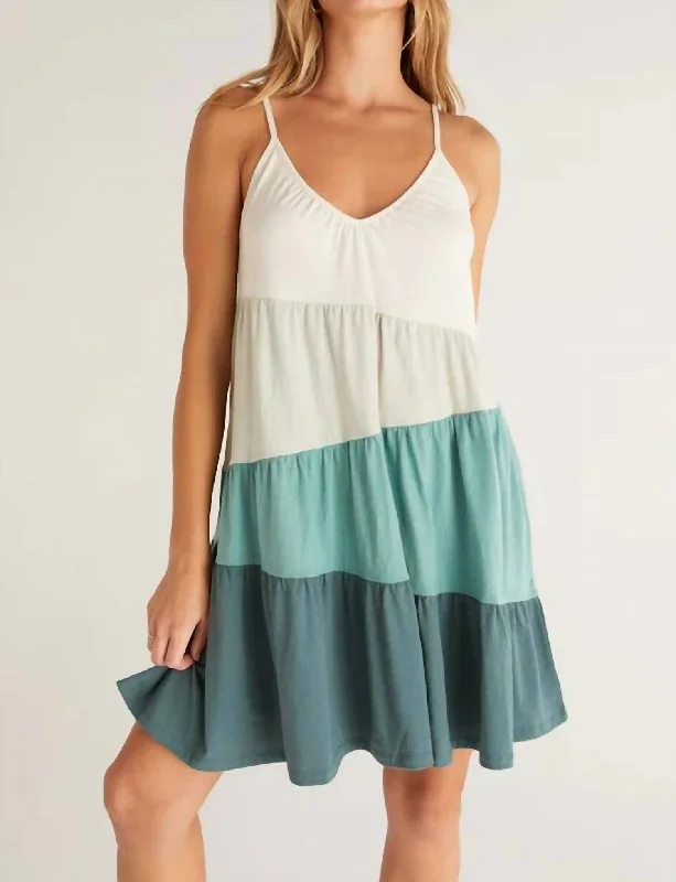 Amalfi Color Block Mini Dress In Matcha