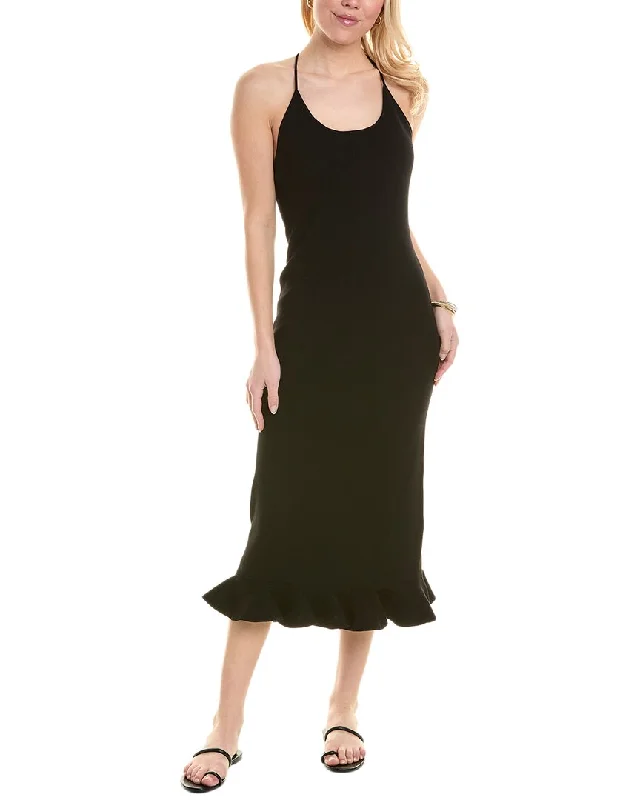 Rebecca Taylor Compact Stretch Knotted Back Column Maxi Dress