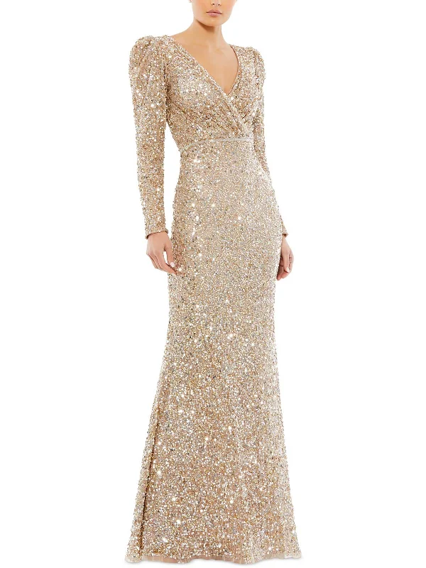 Womens Sequined Long Evening Dress