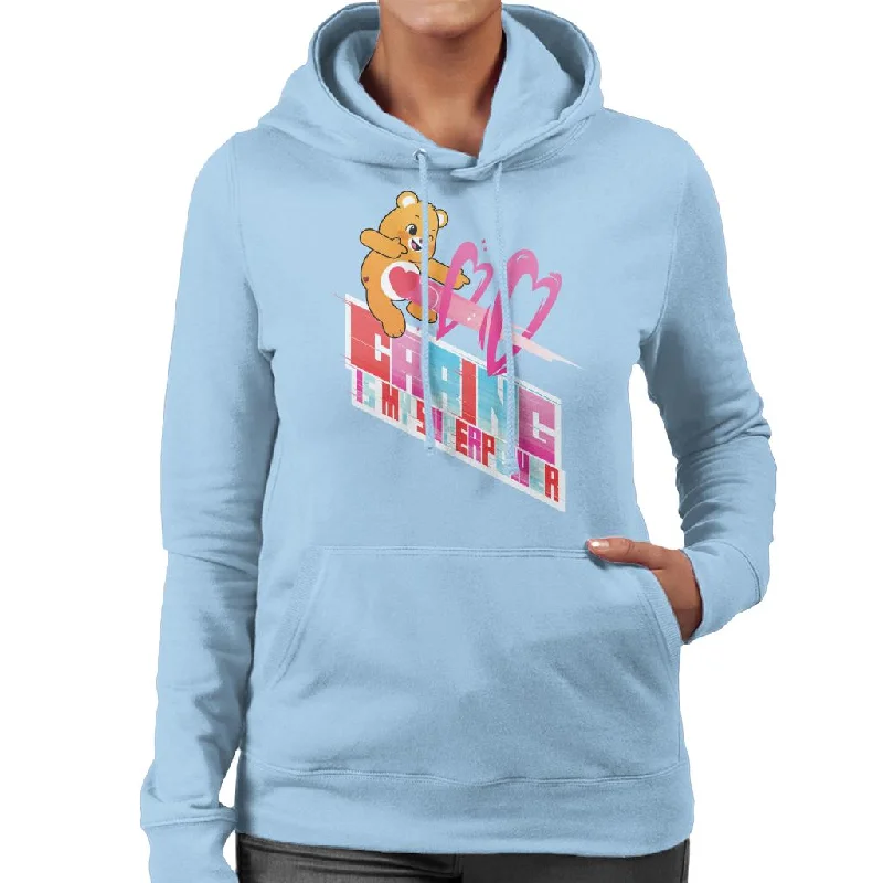 Care Bears Unlock The Magic Caring Is My Superpower White Border Women's Hooded Sweatshirt