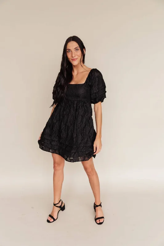 Flora Mini Dress In Black