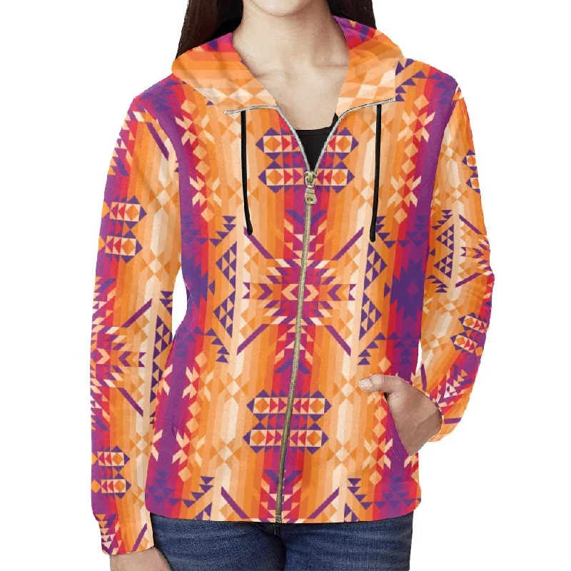 Desert Geo Full Zip Hoodie for Women