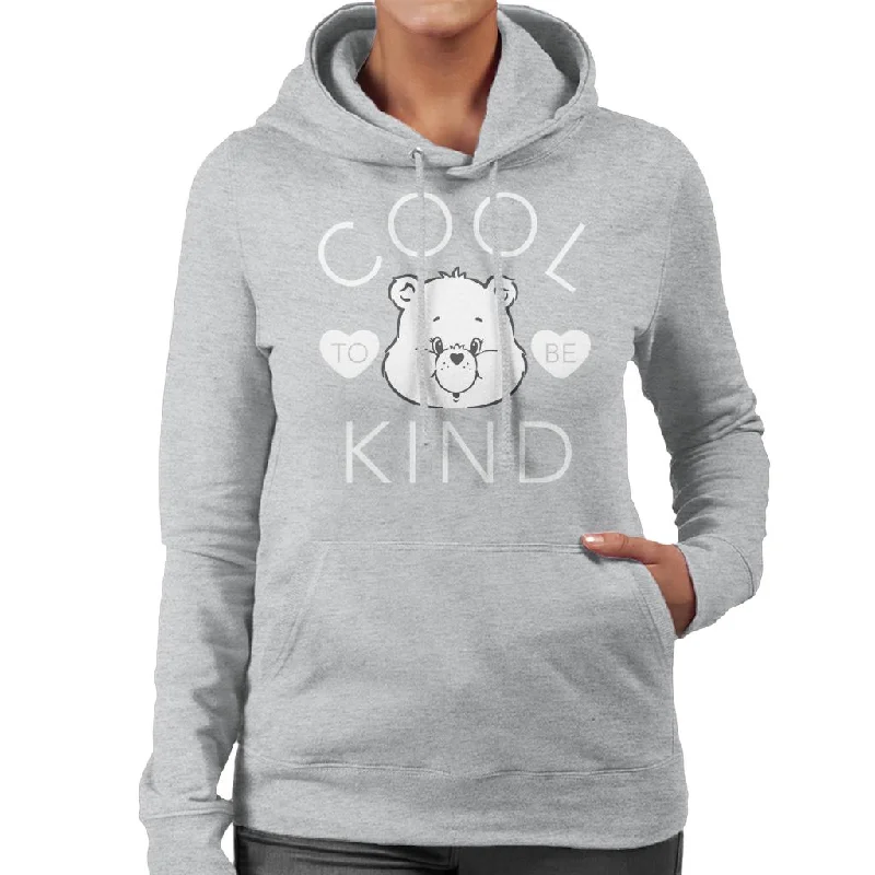 Care Bears Tenderheart Bear Cool To Be Kind White Text Women's Hooded Sweatshirt