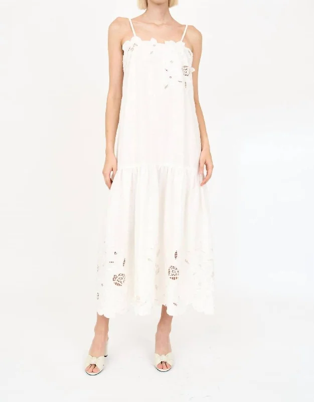 Avery Dress In Ivory Embroidery