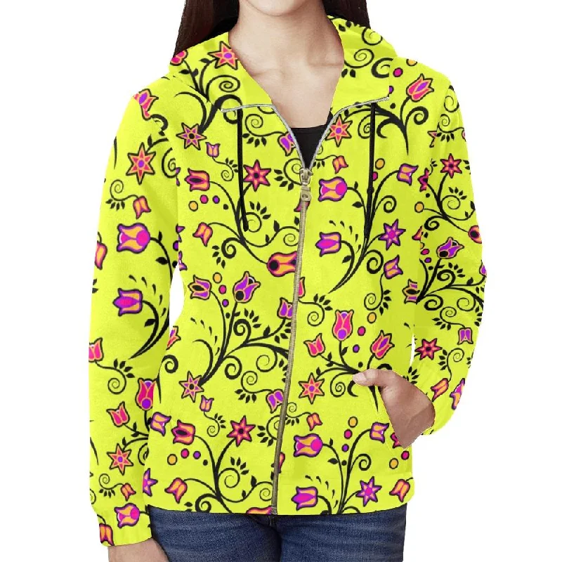 Key Lime Star Full Zip Hoodie for Women