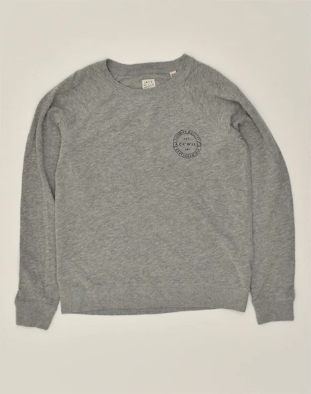 JACK WILLS Womens Sweatshirt Jumper UK 10 Small Grey Cotton