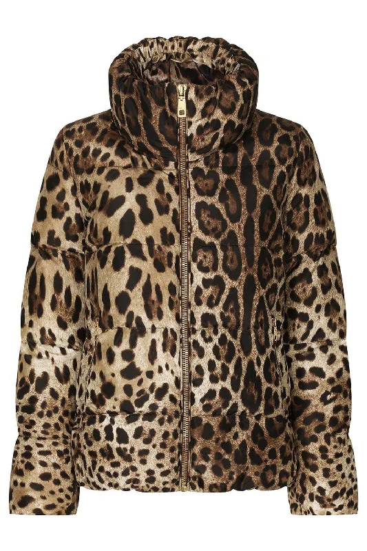 Leopard Long Down Jacket