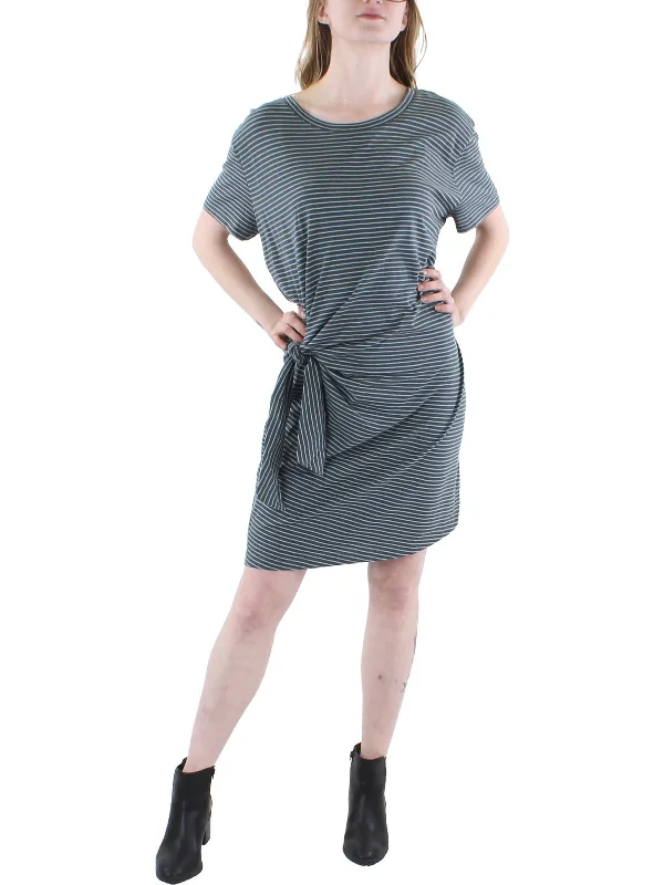 Womens Side Tie Knee T-Shirt Dress