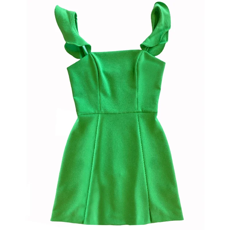 French Connection Women's Whisper Ruffle Strap Mini Dress, Poise Green